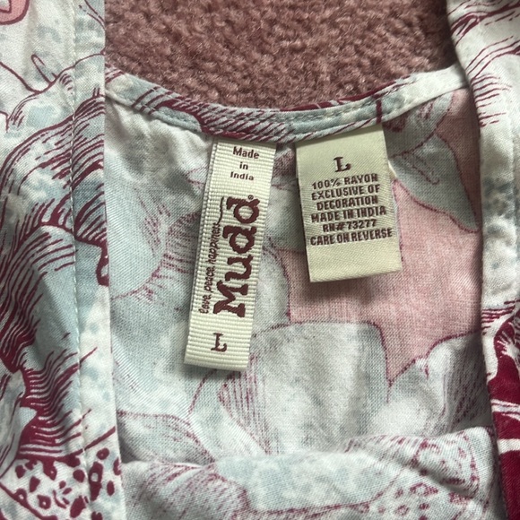 MUDD Two Piece Set! Floral Pink Flowy Top and Shorts Size L - Picture 9 of 9